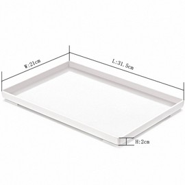 OMEM Reptile Food Bowl Large Water Dish,Feeding Dish, Tortoise Bowl (M, White Smooth)