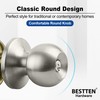 BESTTEN Keyed Entry Door Knob with Lock, Interior and Exterior