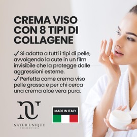 Ialucollagen Collagen Intensive Face Cream Natural Unique 8 Types of Sea Collagen with Hyaluronic Acid and Aloe Juice Anti-Wrinkle and Moisturising Face Cream for All Skin Types 50