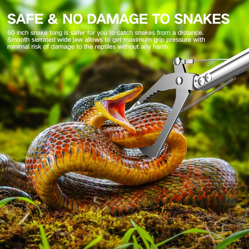 GYORGKSHI 78“ Snake Tongs Collapsible Grabber, Professional Reptile Snake Catcher