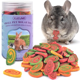 KATUMO Rabbit Toys, 220g / 7.7oz Rabbit Treats Bunny Chews Guinea Pig Molar Treats for Bunny, Hamster, Chinchilla, Gerbil, Other Small Rodents