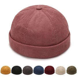 Faringoto 8 Pieces Rimless Caps for Men Docker Hats Without Brim Vintage Skull Cap Street Hat Hip Hop Hat, pink