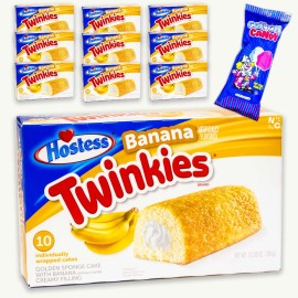 Noble Crunch Hostess Banana Twinkies (10pks - 100ct) - Cotton Candy (1.6oz) - 11 Items