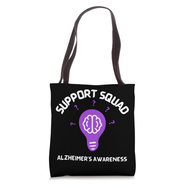 Alzheimer's Awareness A Messy Bun Alzheimer's Support Squad Tote Bag