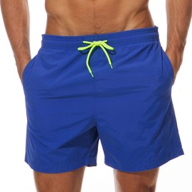 pjsonesie Men's Swim Trunks Quick Dry Beach Shorts with Pockets (US XL（Fits Waist 36.5"-38",Tag XXXL), C-Blue