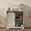 Panana Sliding Barn Door Buffet Sideboard Storage Cabinet Coffee Bar