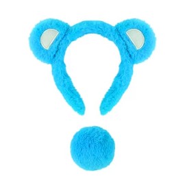 SOVOEY Bear Ears Headband & Tail Set (Blue)