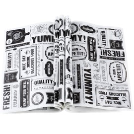 Newsprint Wax Paper Sheets Newspaper Theme Food Wrap Paper Grease Resistant Tray Liners Waterproof Wrapping Tissue Food Picnic Paper for Home Kitchen Baking Hamburger（White Background, 1000 Pieces）
