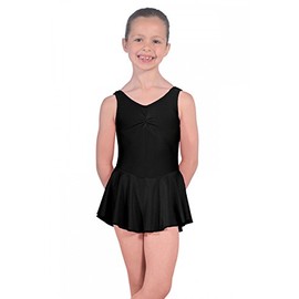 Dancewear Central Sleeveless ISTD Junior Lycra Leotard With Skirt, Black