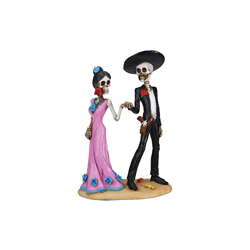 Day of The Dead Skeleton Couple Holding Hands Figurine