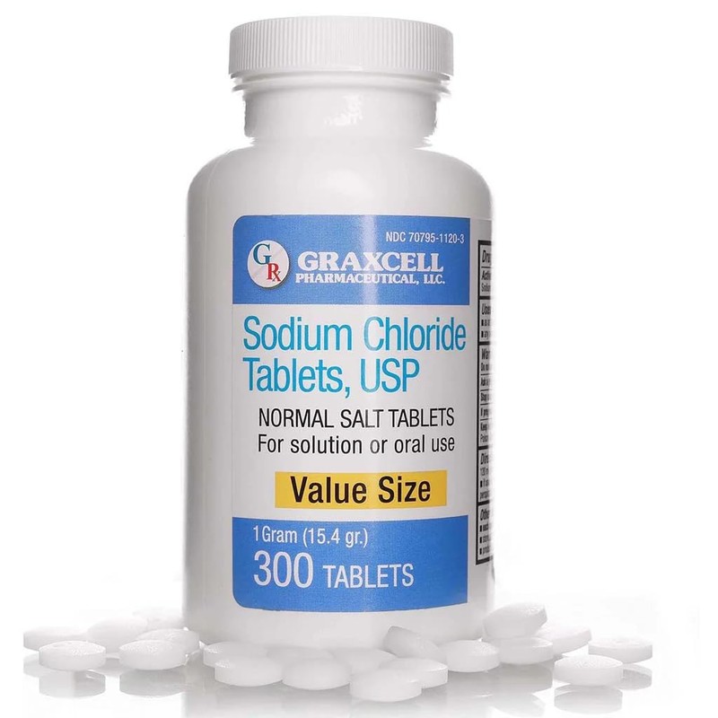 Graxcell Sodium Chloride Tablets 1gm | Electrolyte Salt for POTS