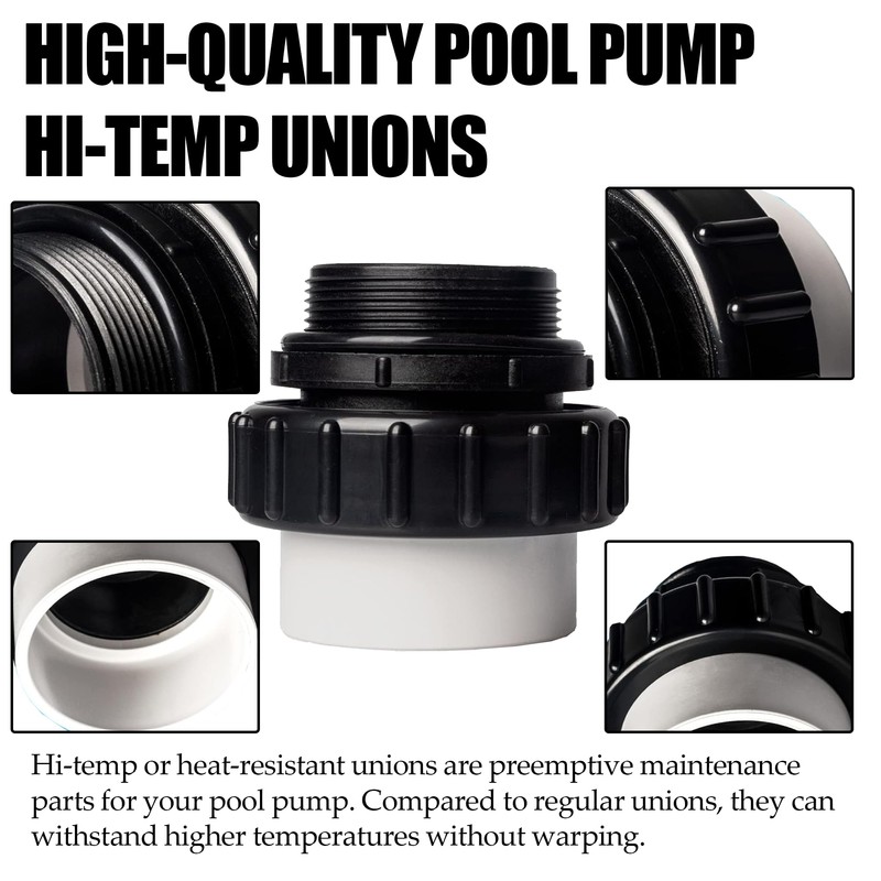TonGass (2-Pack) 2" MIP x 2.37" PVC Hi-Temp Unions Compatible