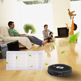 KEEPOW 14 Accessories Replacement for Robot Medion E32 (MD 18510), E32 SW (MD 18503), MD16192, MD18500, MD18501, MD18600, 8 Filters, 6 Side Brushes