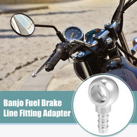 ACROPIX 16mm ID 10mm OD Banjo Bolt Hose Barb Fittings Universal Banjo Fitting Fuel Line Adapter Connector for Motorcycle Car Silver Tone - Pack of 1