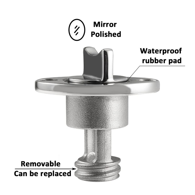 2 Pcs Oval Garboard Drain Plug,316 Stainless Steel Marine Drain