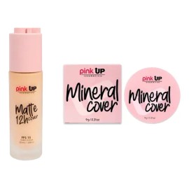Maquillaje Matte Cover Pink Up 12 Horas  Mineral Cover                                                                                                