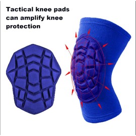 Flexible Knee Pads for Biking Fencing Boxing Men, Collision Avoidance Safety Kneepads for Running Hiking Skiing Women, Compression Adult Kneepad for Dancers Carpenter Painter Workers, Blue M