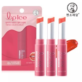 Mensuredam 멘소래담 립아이스 틴티드 컬러 스칼렛 2g x3개 Mensolart Lip Ice Tinted Color Scarlet 2g x 3ea