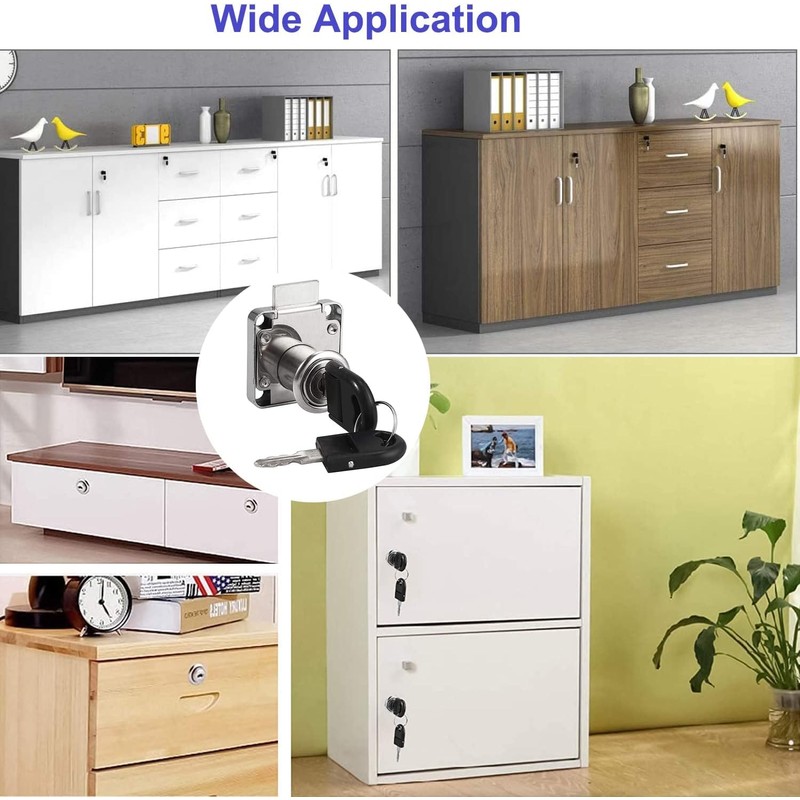 Litensh Cam Lock with Key Alike, Security Cabinet Lock Cupboard