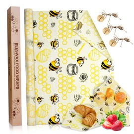 JOYBOY Beeswax Cloths, Beeswax Wraps, Reusable Beeswax Wraps Set of 100 x 33 Wax Paper, Sustainable, Environmentally Friendly Oilcloth for Sandwiches, Food, DIY, Cheese, Fruit Packaging