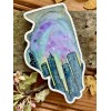 Chicago Illinois Night Sky Cityscape City State Sticker Map State