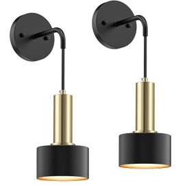 Eclipterra Battery Operated Wall Sconce Set of 2, Dimmable RGB Wall Sconce with Remote Indoor Battery Powered Wall Lamp Light for Bedroom Living Room