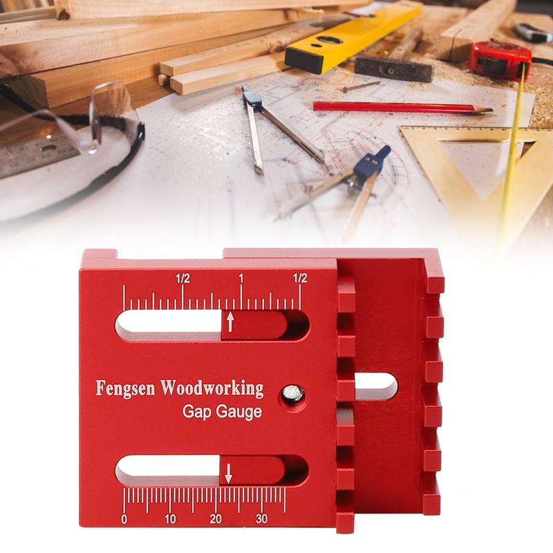 Woodworking Mini Gaps Gauge Aluminum Alloy Depth Measuring Sawtooth Ruler
