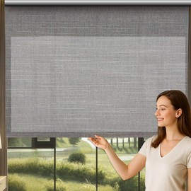 HILADUO Manual Roller Shades, Custom Size 8–85" Wide, up to 105" High, Valance-Free Design