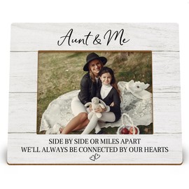 Aunt Auntie and Me Picture Photo Frame Gifts for Christmas Mothers Day Birthday from Nephew Niece Kids, Long Distance Gifts for Aunt, Side by Side or Miles Apart Picture Frames for 5x7 Photos