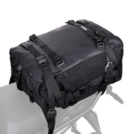 Rhinowalk Motorcycle Saddle Bag, 30L, Black, Waterproof, Combinable, Backpack
