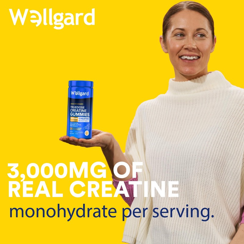 Wellgard Creatine Gummies - Vegan, 3000mg True Dose Creatine Monohydrate