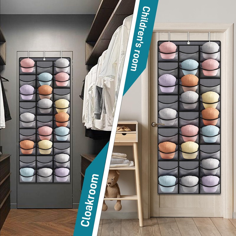 Fixwal Hat Organizer for Baseball Caps, 27 Pocket Over The