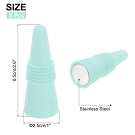 MECCANIXITY 8Pcs Wine Stoppers High Temp Silicone Plug T Shaped Wine Bottle Stopper Wine Outlet Cap Bottle Cover, Nordic Blue