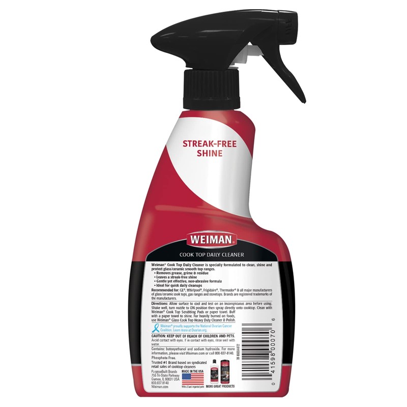 Weiman Glass Cooktop Cleaner & Polish For Daily Use on