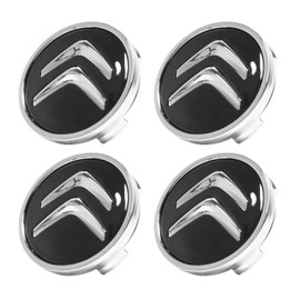 Fsaklaskdy Pack of 4 Wheel Hub Caps, 60 mm Hub Caps, Rim Caps, Replace Compatible, Polished Surface Car Hub Caps, Wheel Hub Cover, Universal ABS Wheel Caps, Black