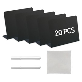 Mini Chalkboard Signs,Food Labels for Buffet,Chalkboard Labels,Chalkboard Signs,Food Flags for Buffets to Write On,Small Blackboard,Mini Blackboard Signs,Black Labels with White Pen,10x7.5cm,20 Pcs