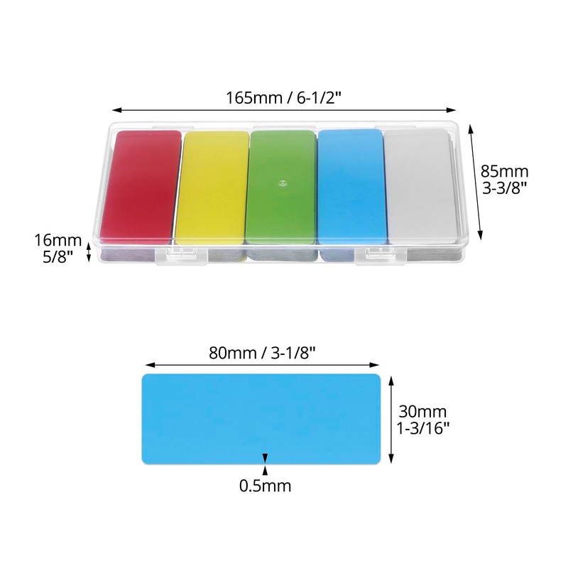 QWORK® Pack of 100 Magnetic Labels Writeable 80 x 30