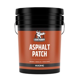 Liquid Rubber Asphalt Patch – 44lb Pail Ready-to-Use Pothole Repair for Driveways, Parking Lots, Pathways & Roads – Easy All-Weather Application – No Mixing Required