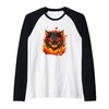 Burning Hellcat with Flames for Fire Sport training Raglan Baseball