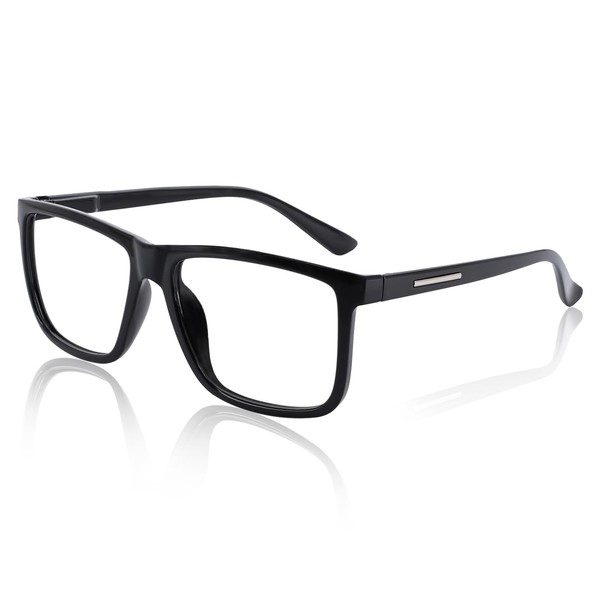 AEZUNI Large Reading Glasses Men 1.5 Oversized Retro Square Readers