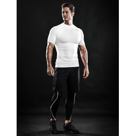 DRSKIN Compression Cool Dry Sports Tights Shirt Baselayer Running Leggings Yoga Rashguard Men (SW-WN086, M)
