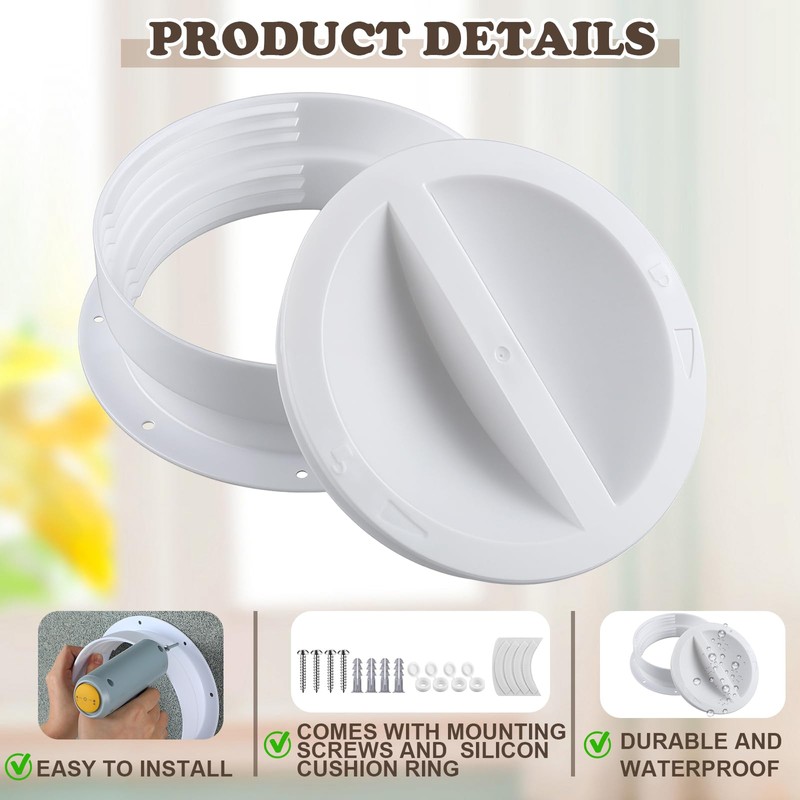Innconee 1 Set White Dual Size Wall Mount Connector for