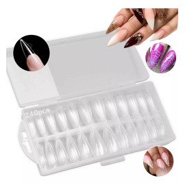 Dolores Caja 240 Uds Tip Uña Postiza Stiletto Natural Transparente