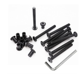 cSeao 10-Pack M6 40mm Black Hex Socket Cap Joint Connecting Allen Bolts Barrel Nuts Kit,Furniture Rivet Bolts, Countersunk Binding Fit