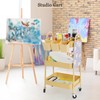 danpinera 3-Tier Rolling Cart, Utility Cart Mobile Metal Rolling Storage