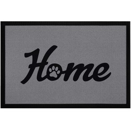 MoonWorks® Doormat Home Paw Dog Cat Door Mat for Pet Owners Non-Slip & Washable Black 60 x 40 cm