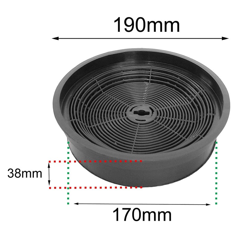 Spares2go Carbon Charcoal Vent Filter for CDA Cooker Extractor Hood