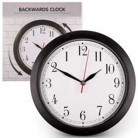 MIJOMA Reverse Clock - 29cm Diameter Modern Design Silent Quartz Movement Perfect Gift Idea for Office & Home