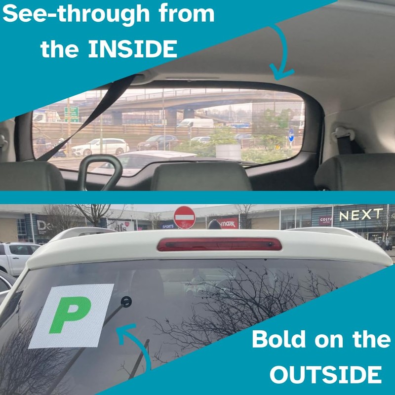 P Plate Stickers for New Driver | Micro-Perforated Tech: See-Through
