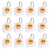 12 Pcs Fried Egg Shower Curtain Hooks, Cute Resin Decorative
